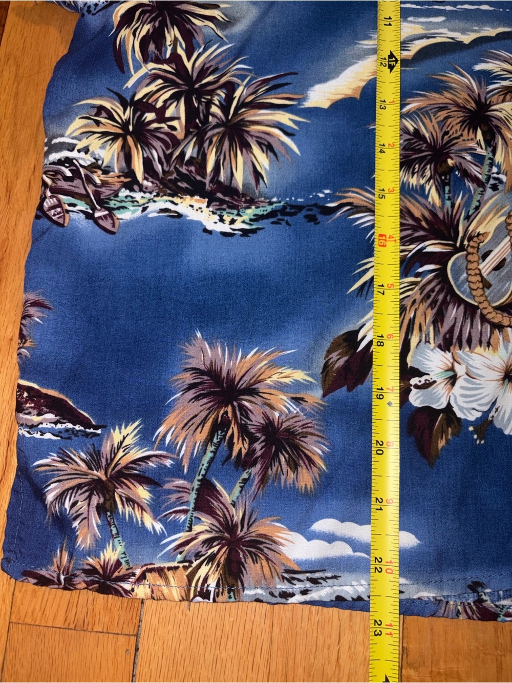 Vintage Hilo Hattie Blue Tropical Print Button-Front Blouse Womens XL - Picture 6 of 6